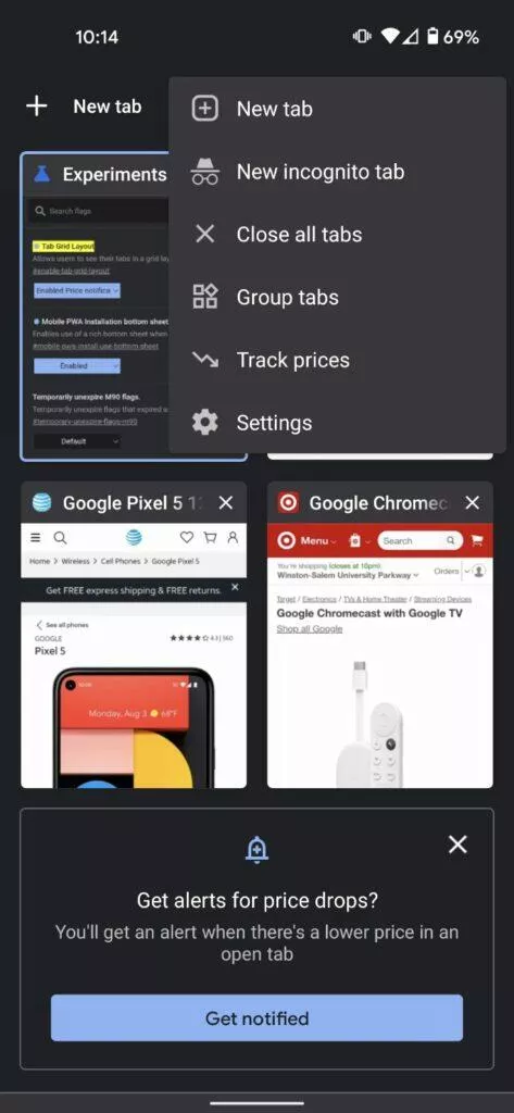 chrome upozorní na slevy - notifikace