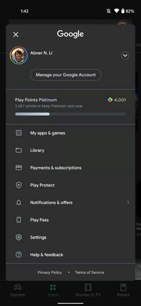 obchod play redesign - menu