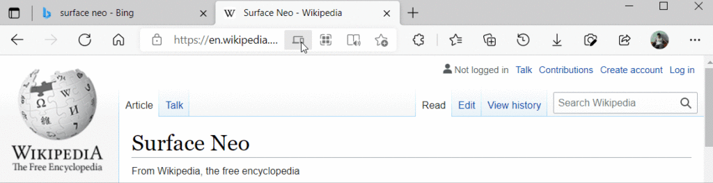 Microsofr Edge odesílání karet mezi zařízeními ukázka