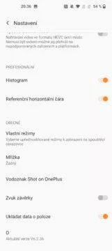 OnePlus 9 pro fotoapp nastavení 2