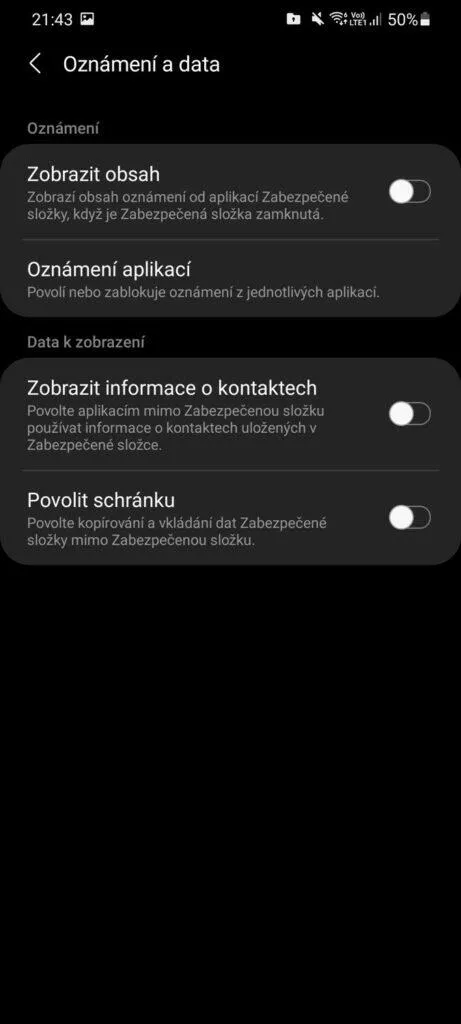 Kde je zabezpečená složka Samsung?