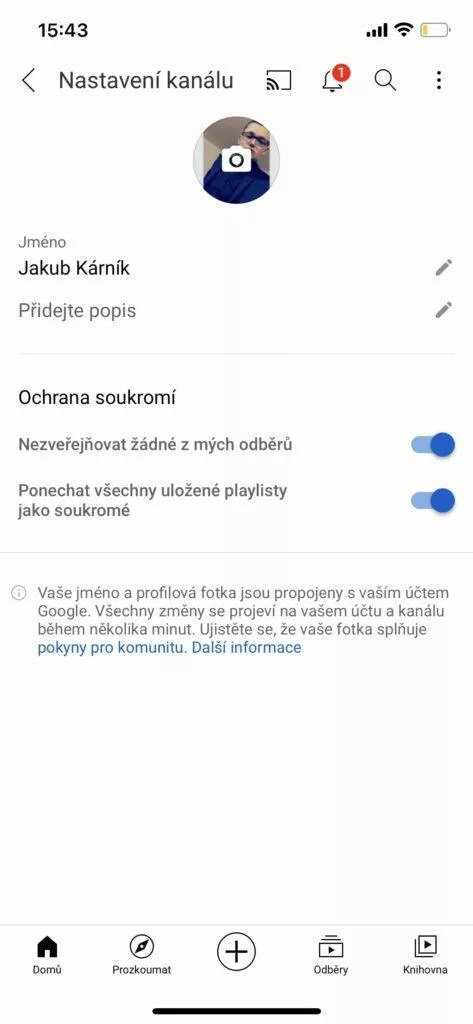 změnit název kanálu YouTube