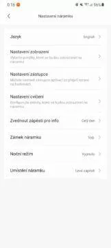 aplikace Mi Fit nastavení náramku