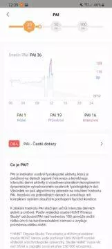 aplikace Mi Fit PAI karta