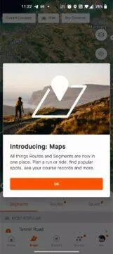 aplikace Strava nový vzhled Maps