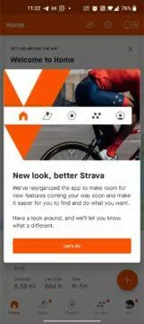 aplikace Strava nový vzhled okno