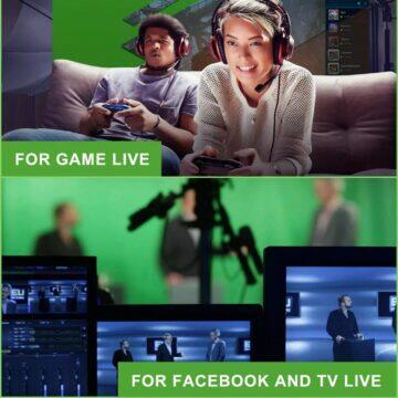Klíčovací green screen plátno Facebook gaming