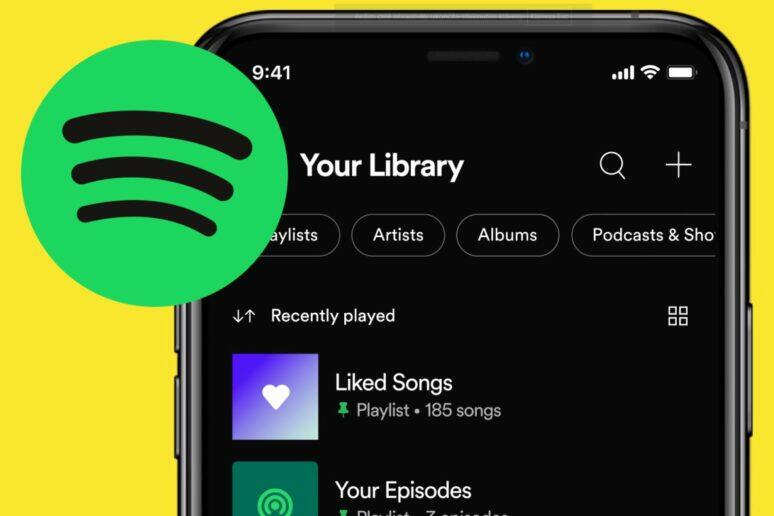 nový vzhled knihovny ve Spotify aplikaci