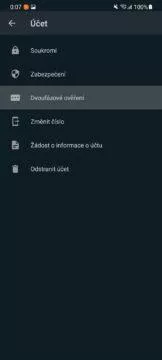 WhatsApp dvoufázové ověření nastavení