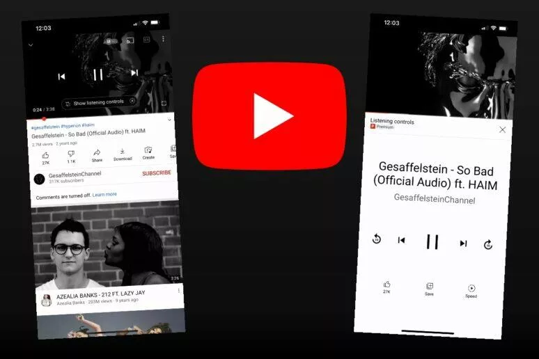 YouTube ovládání hudby YouTube ovládání hudby