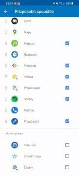 Android Auto přehlednější zástupce aplikací Další aplikace