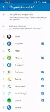 Android Auto přehlednější zástupce aplikací seznam aplikací