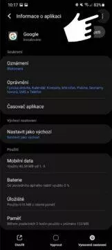 Aplikace Google pravidelně přestává fungovat odinstalace aktualizací tři tečky