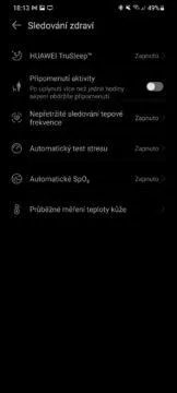 aplikace Huawei Zdraví 11 sledovaní zdraví