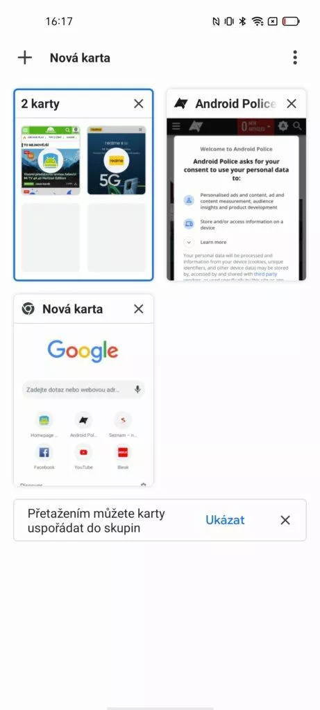 google chrome karty