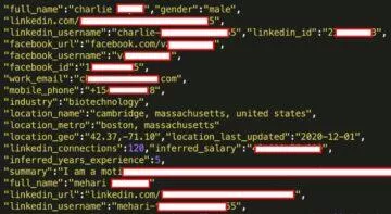 LinkedIn únik uživatelských dat vzorek