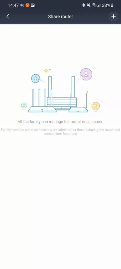 Mi WiFi app 11 sdílení routeru