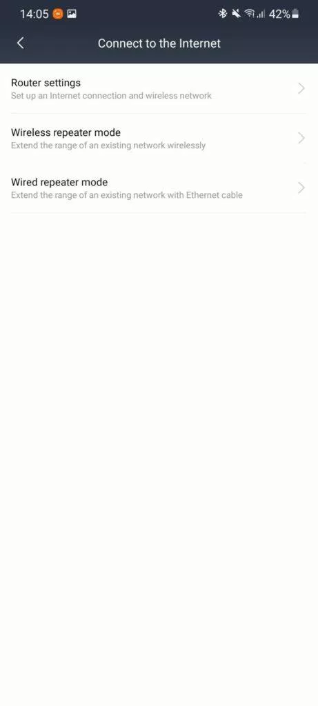 Mi WiFi app 3 módy připojení