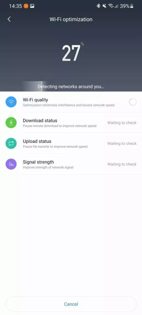 Mi WiFi app 5 optimalizace skenování