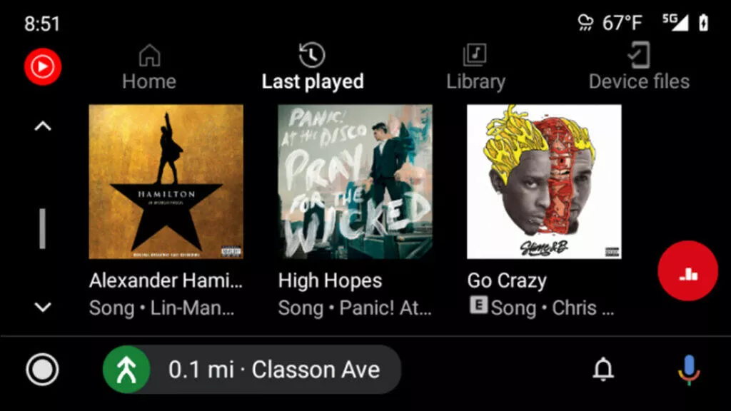 nové rozhraní android auto youtube music