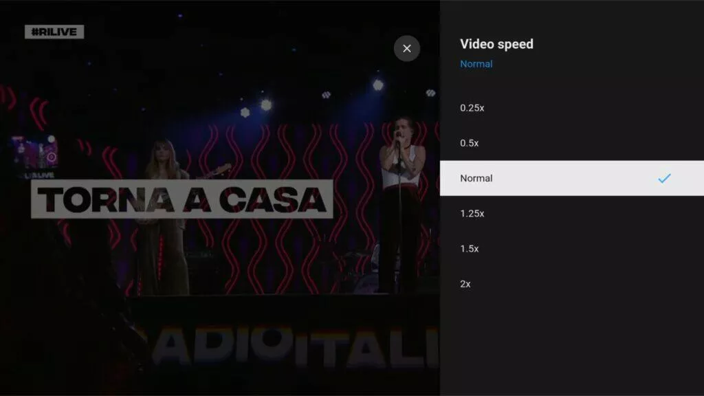 Rychlost přehrávání na YouTube v Android TV rychlosti