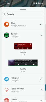 Spotify widget redesign starý nový výběr