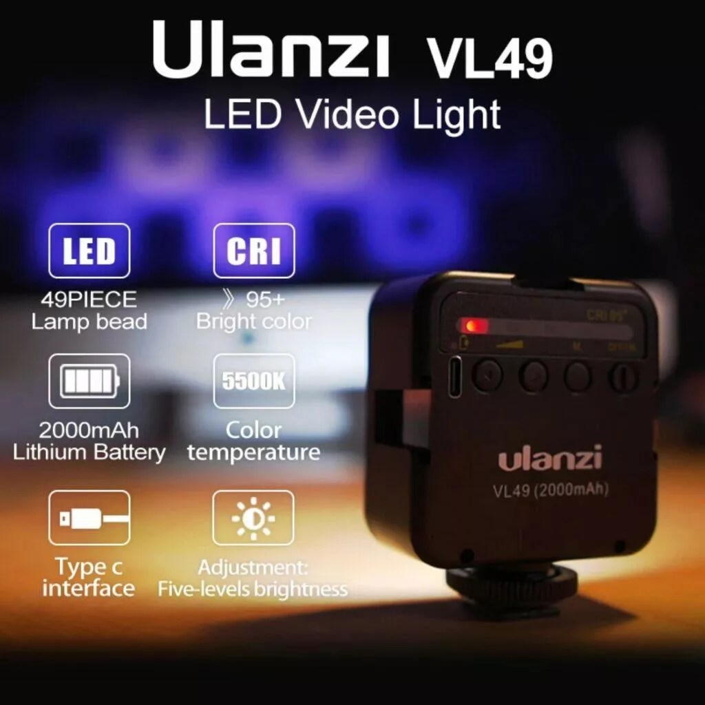 Ulanzi VL49 6W Mini LED světlo pro fotografy kameramany