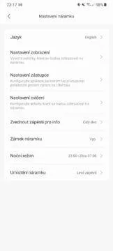 Xiaomi Mi Band 6 firmware čeština