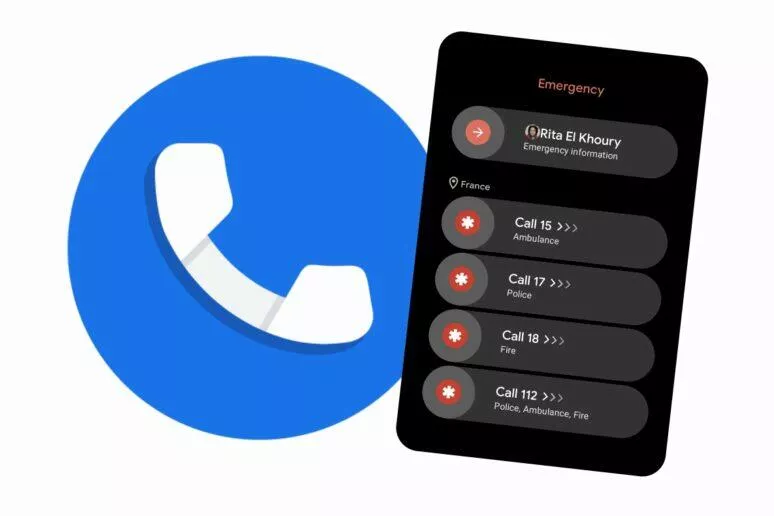 Android 12 tísňová volání Google Telefon