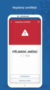 aplikace čTečka neplatný certifikát