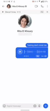 Aplikace Signal WhatsApp chatování hlasové zprávy