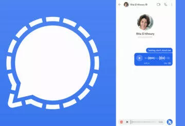 Aplikace Signal WhatsApp chatování hlasové zprávy koncept