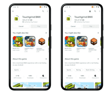 Google Android 12 hraní nestažených her ukázka