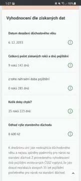 IDA informativní důchodová aplikace ČSSZ důchod kalkulačka 4 přehled