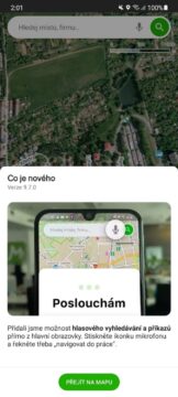 Mapy.cz hlasové vyhledávání příkazy info
