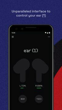Nothing Ear aplikace sluchátka nabití