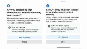 označování extremistů Facebook náhled