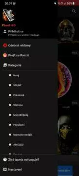 tapety na mobil tapety na plochu tapeta aplikace Pixel 4D menu