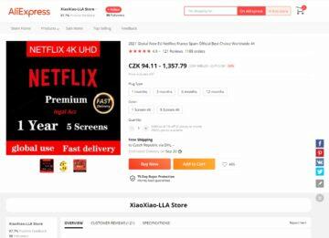 AliExpress levné premium Spotify Netflix YouTube nabídka Netflix