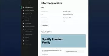 AliExpress levné premium Spotify Netflix YouTube - Spotify informace o účtu