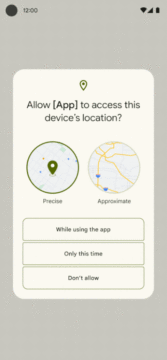 Android 12 location privacy permission animation