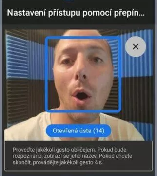 gesta otevřená ústa