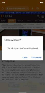 Google Chrome více oken Android 12 zavírání okna