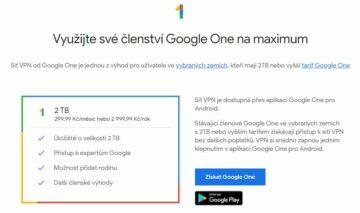 Google One VPN tarif ČR