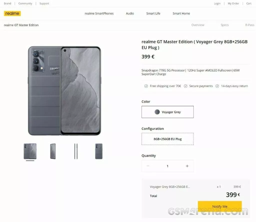 realme GT Master míří do Evropy