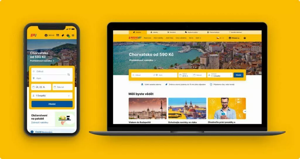 RegioJet nová aplikace nový web
