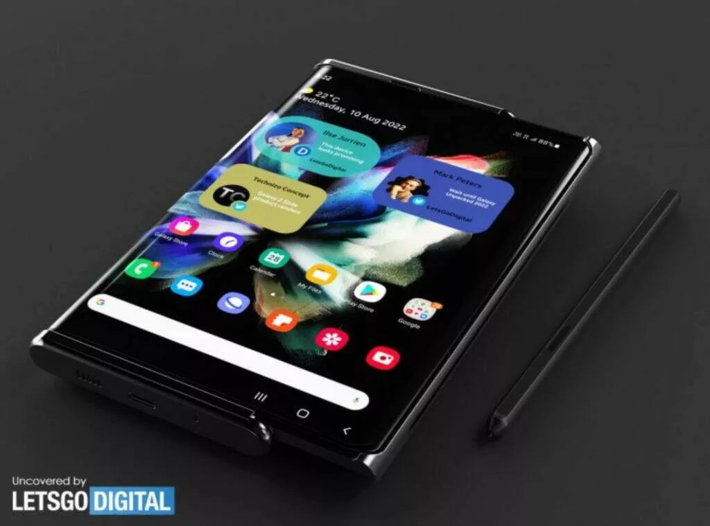 Samsung rolovací telefon patent displej S Pen