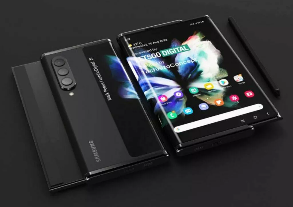 Samsung rolovací telefon patent přední zadní displej