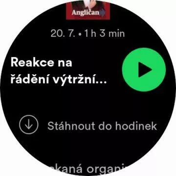 Spotify Wear OS stahování podcast epizoda