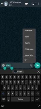 WhatsApp formátování textu aplikace menu